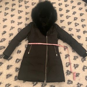 Mackage Teena Down Coat Black fur leather Medium